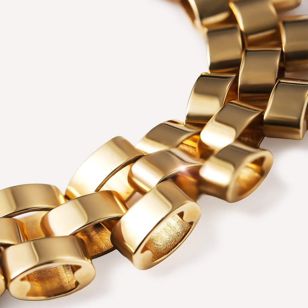 Браслет из желтого золота плетение "Фантазийное"