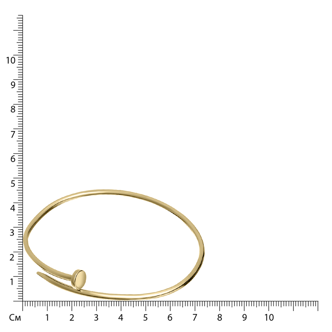 Незамкнутый браслет из желтого золота "Гвоздь"