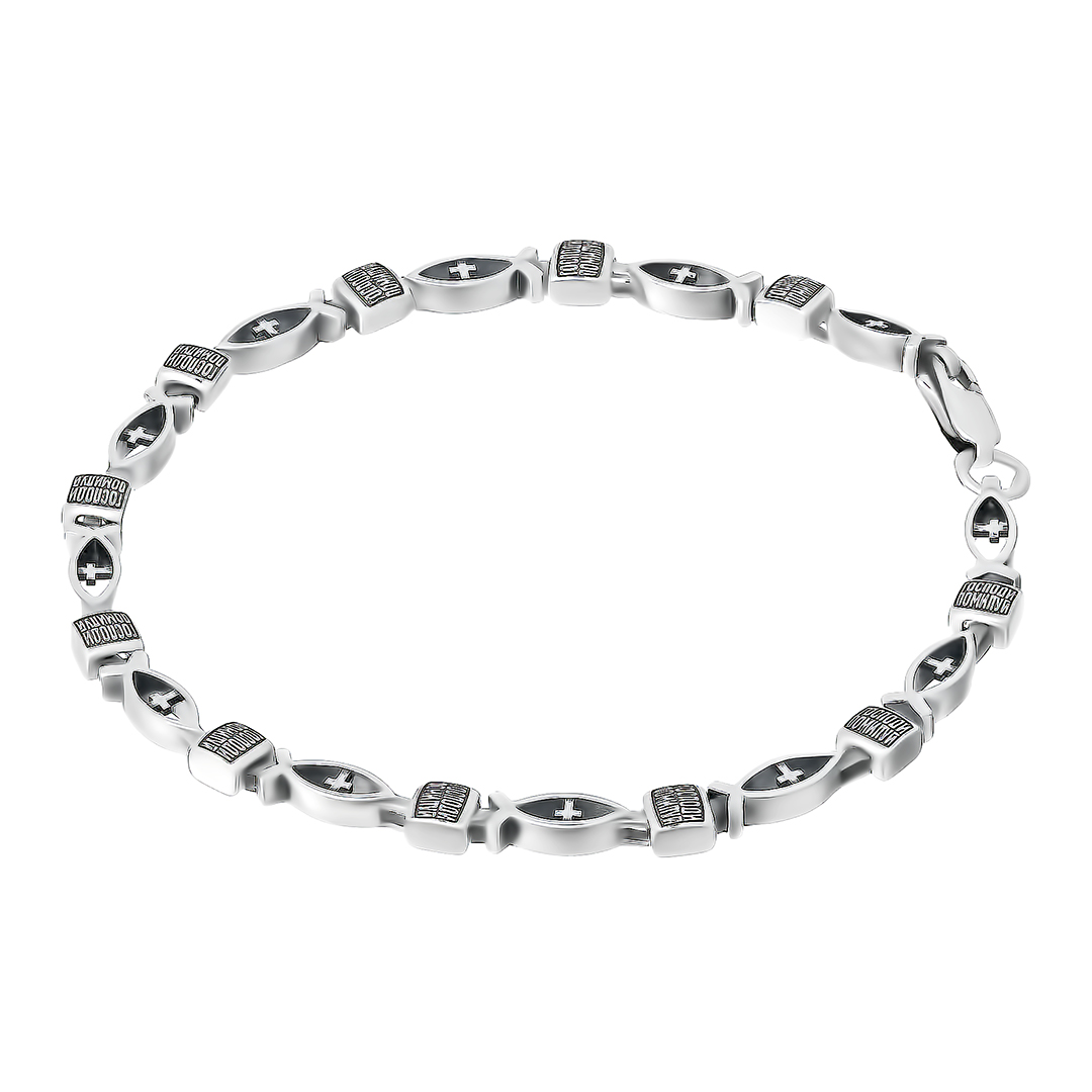 Серебряный браслет 925 пробы; оксидирование;