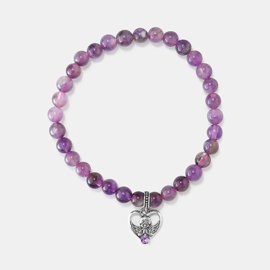 Браслет из аметиста на резинке "Ангел"