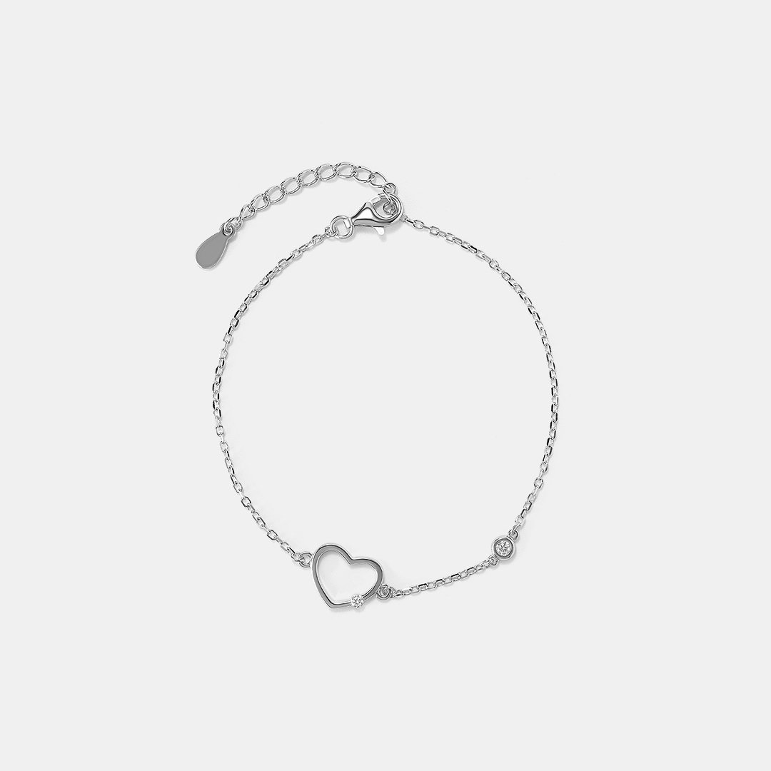 Серебряный браслет 925 пробы; вставки 2 Куб. Цирконий бесцв. 0,26ct;
