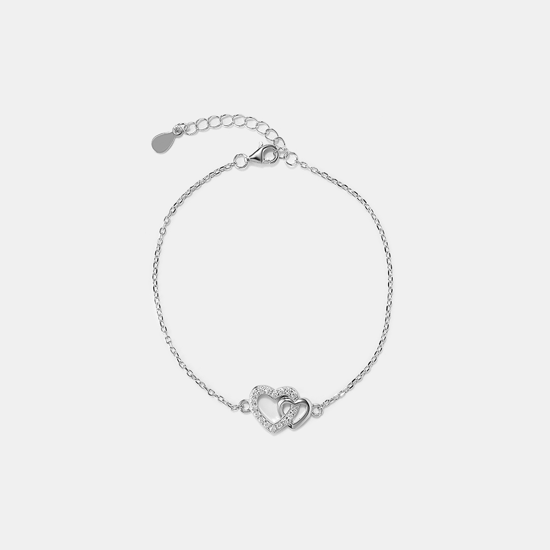 Серебряный браслет 925 пробы; вставки 17 Куб. Цирконий бесцв. 0,01ct;
