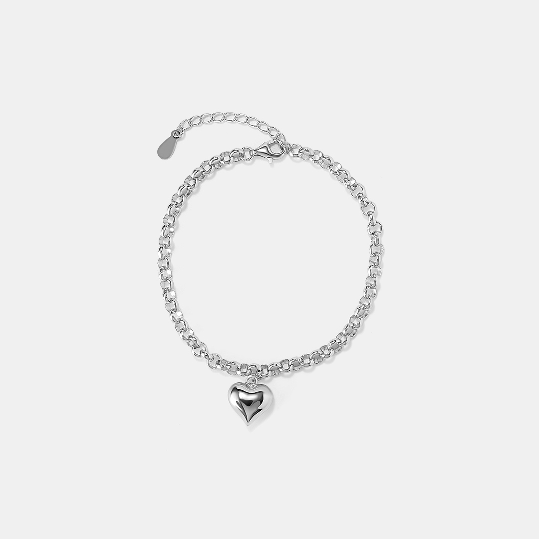 Серебряный браслет "Сердце"