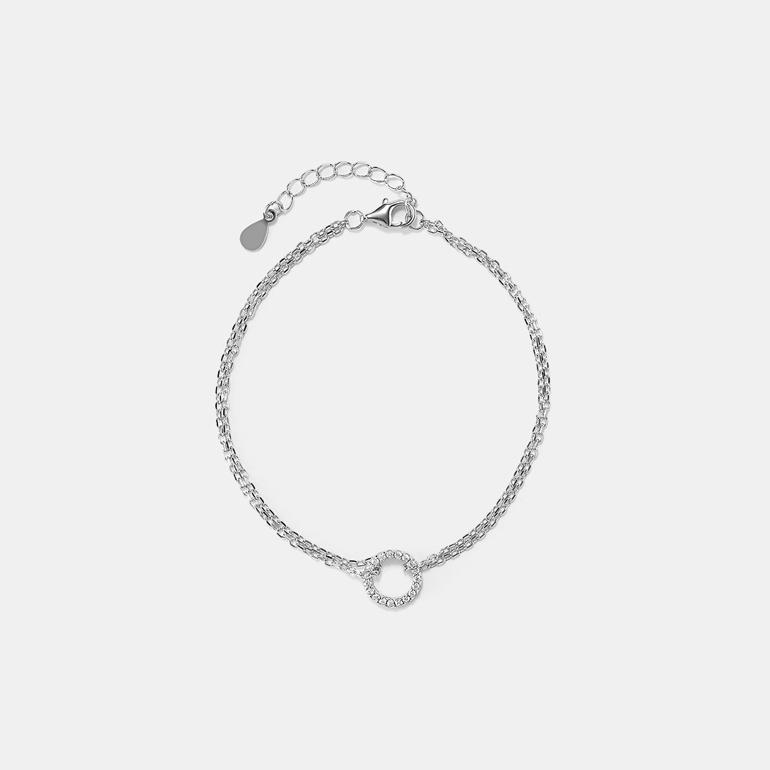 Серебряный браслет с кубическим цирконием