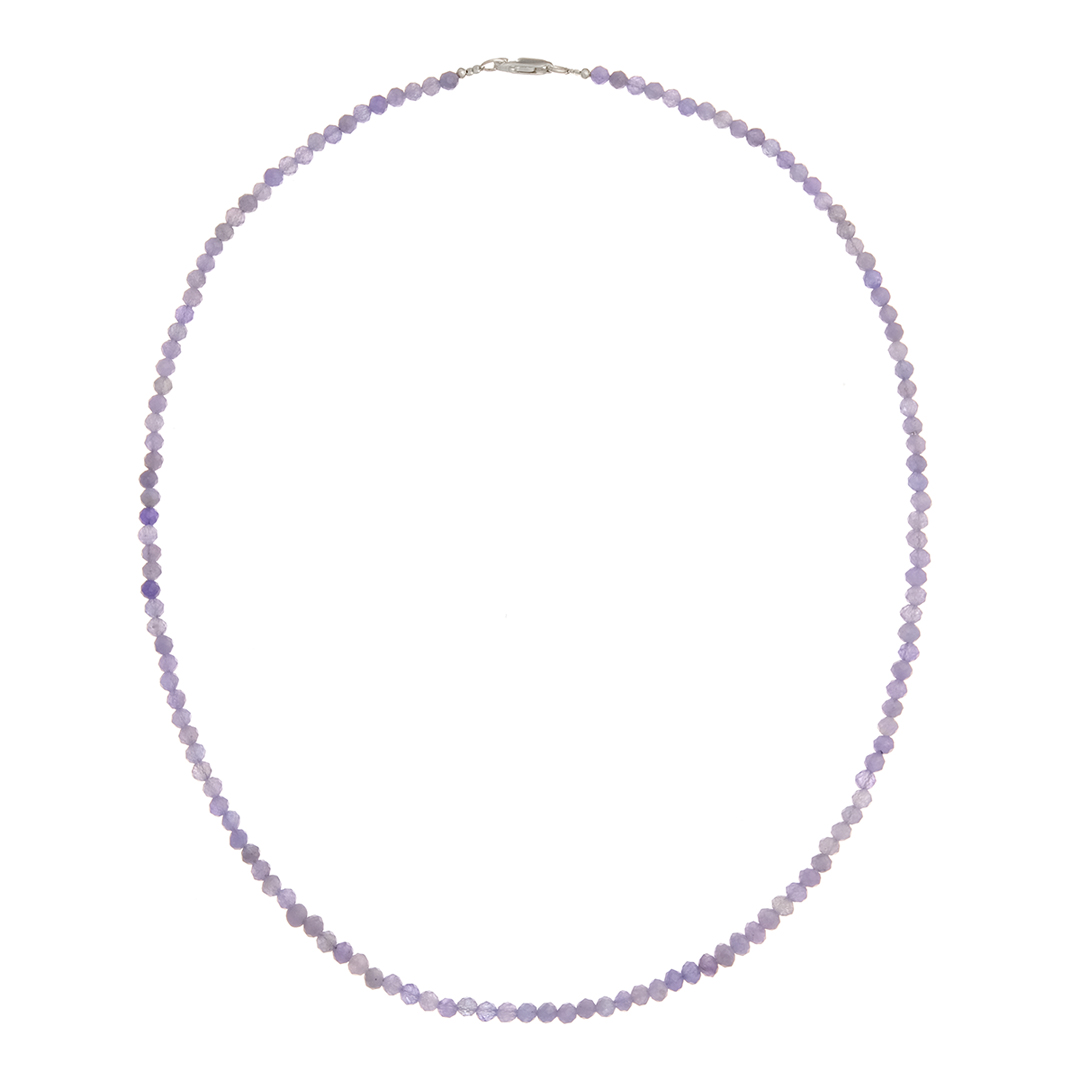 Бусы из Танзанита (форма шар гр. 3,5 мм); замок Серебро 925 пробы;