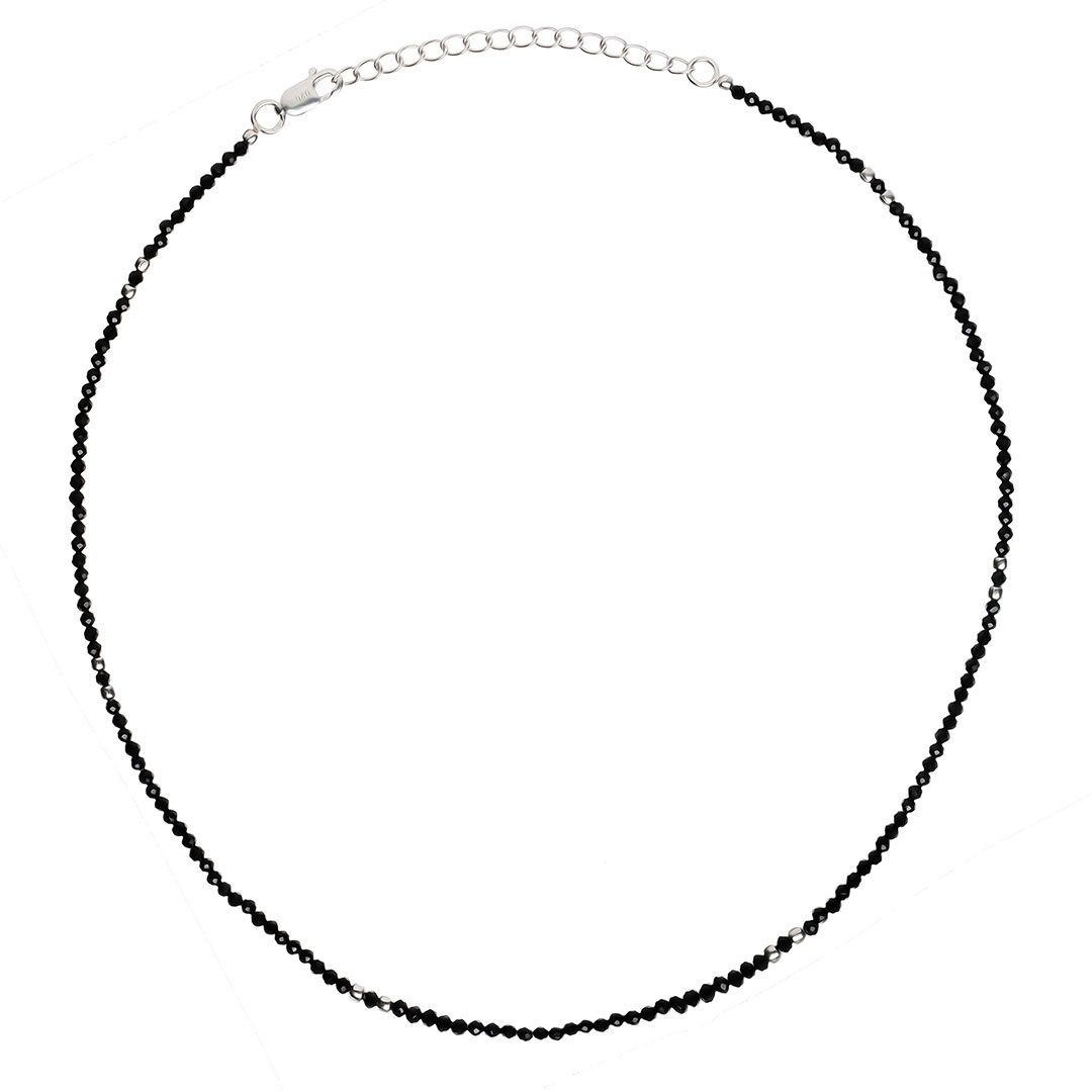 Бусы из Шпинели черной 12ct; замок Серебро 925 пробы;