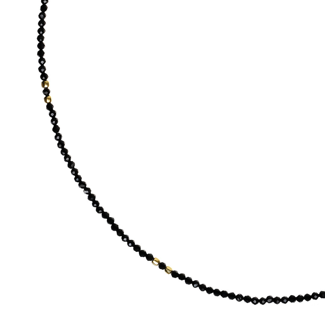 Бусы из Шпинели черной 12ct; замок Серебро 925 пробы;