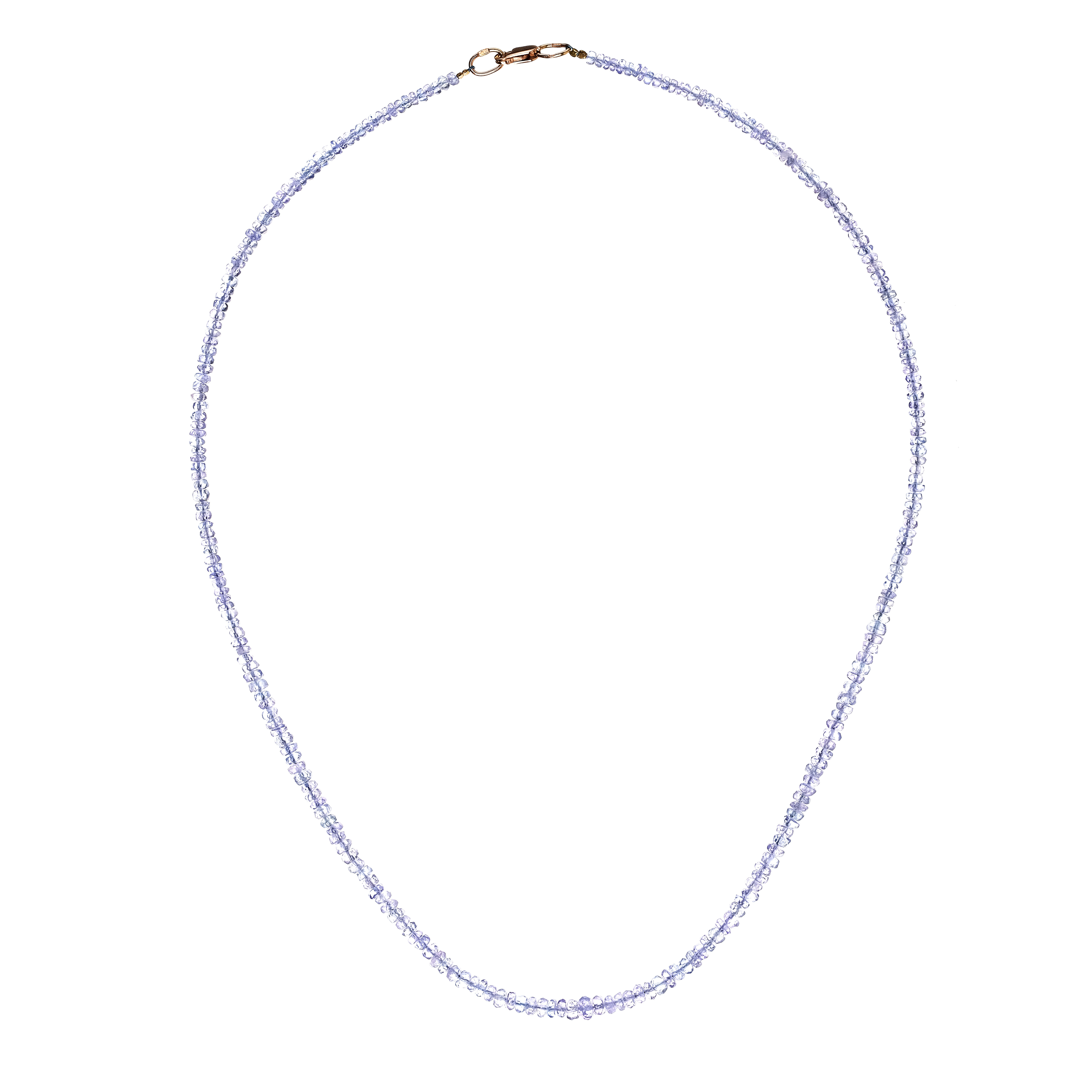 Бусы из Танзанита (Танзания), (форма шайба гр.); замок Золото 585 пробы;