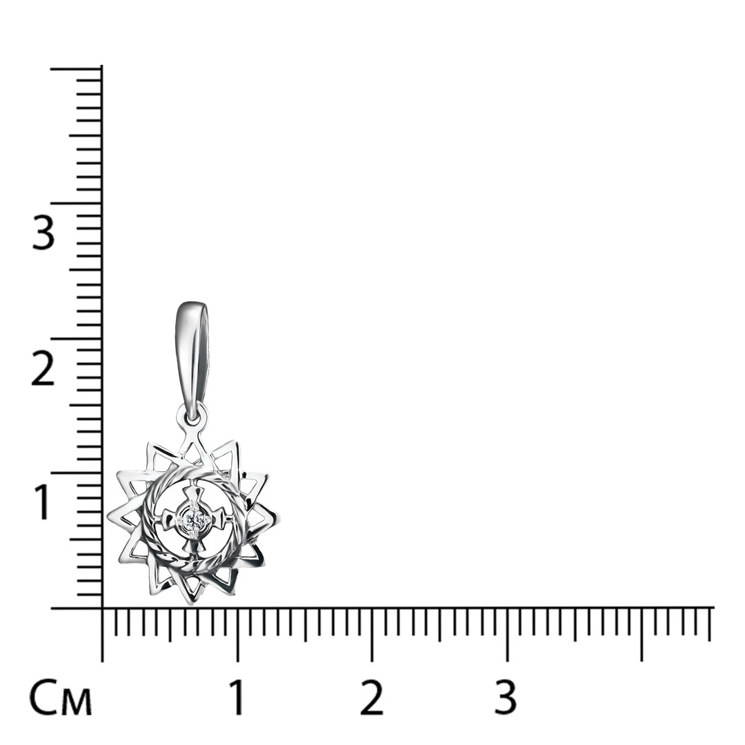 Серебряная подвеска с фианитом "Эрцгамма"