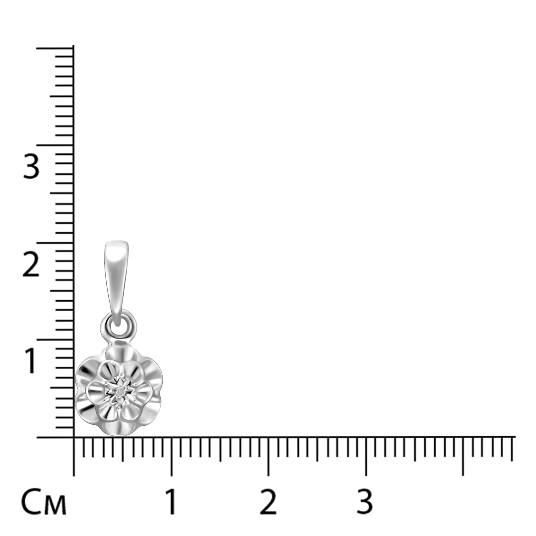 Серебряная подвеска с бриллиантом