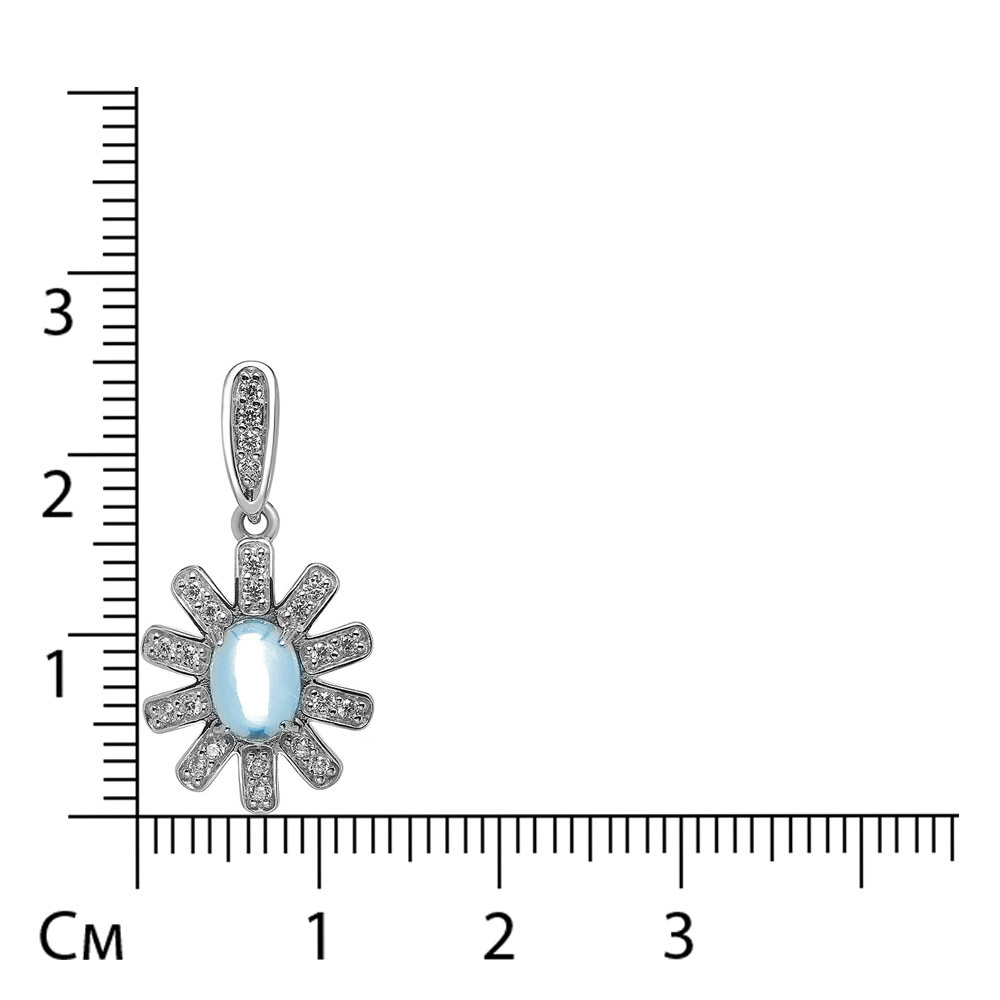 Серебряная подвеска с топазом "Цветок"