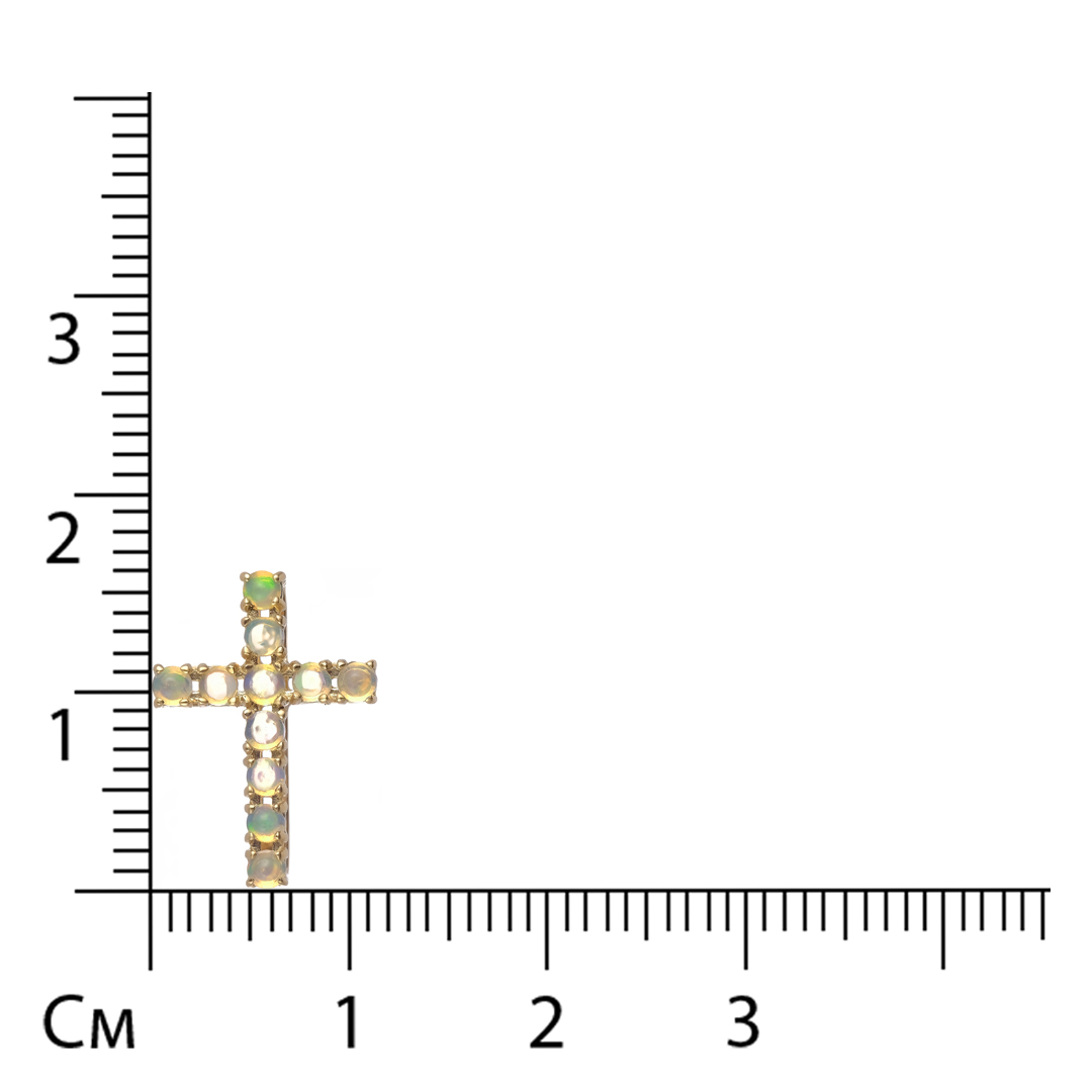 Подвеска-крест из золота с опалами