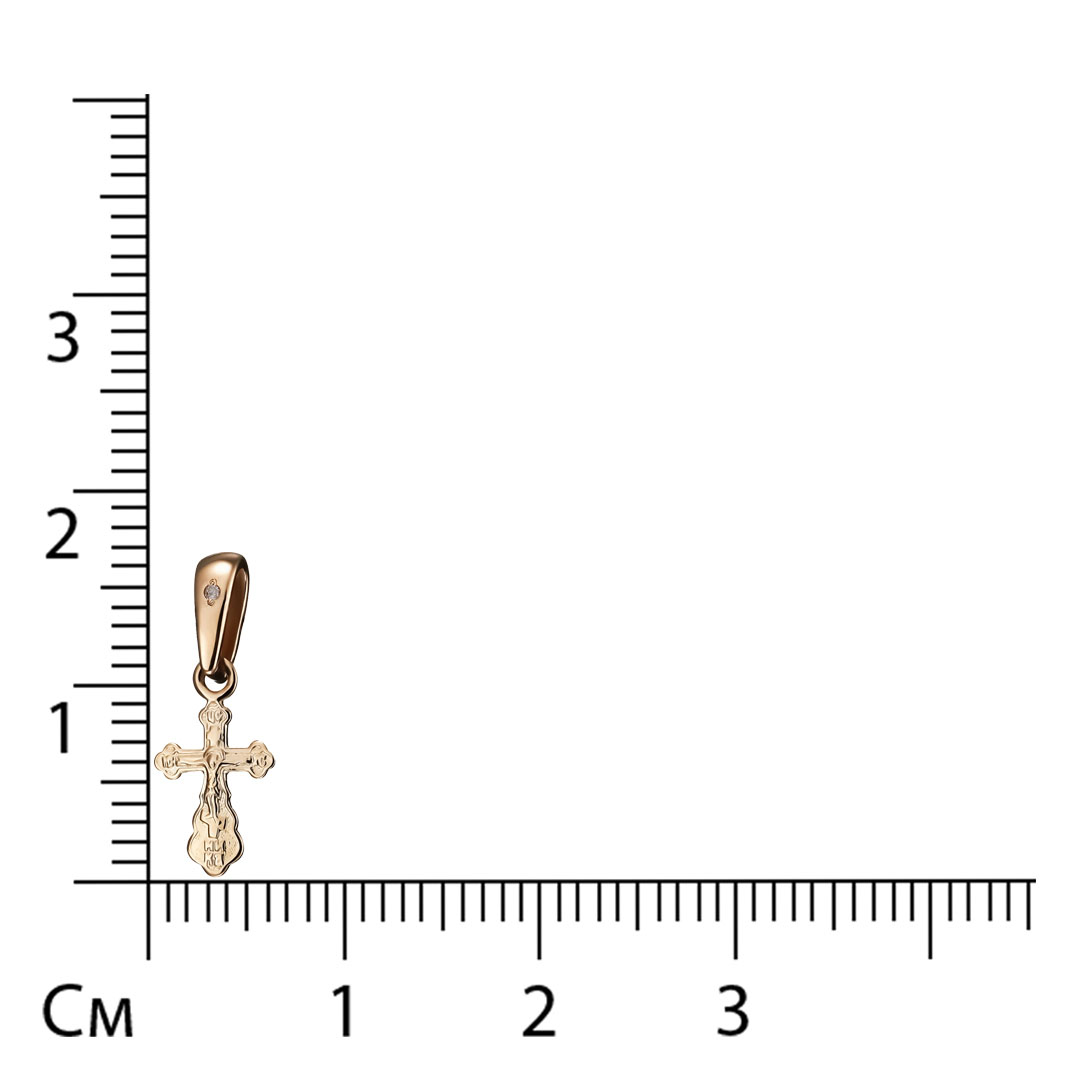 Подвеска-крест из золота с бриллиантом