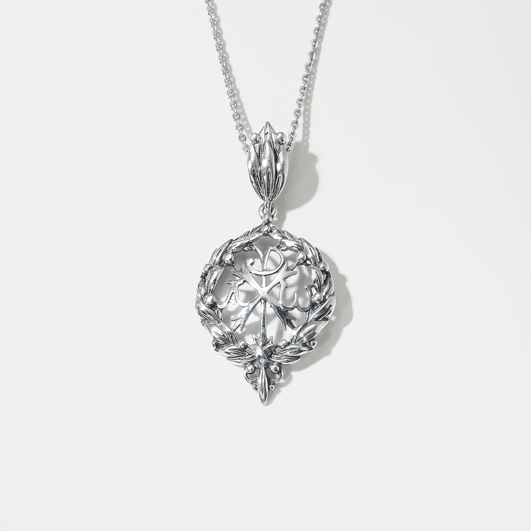 Серебряная подвеска 925 пробы; оксидирование; Хризма;