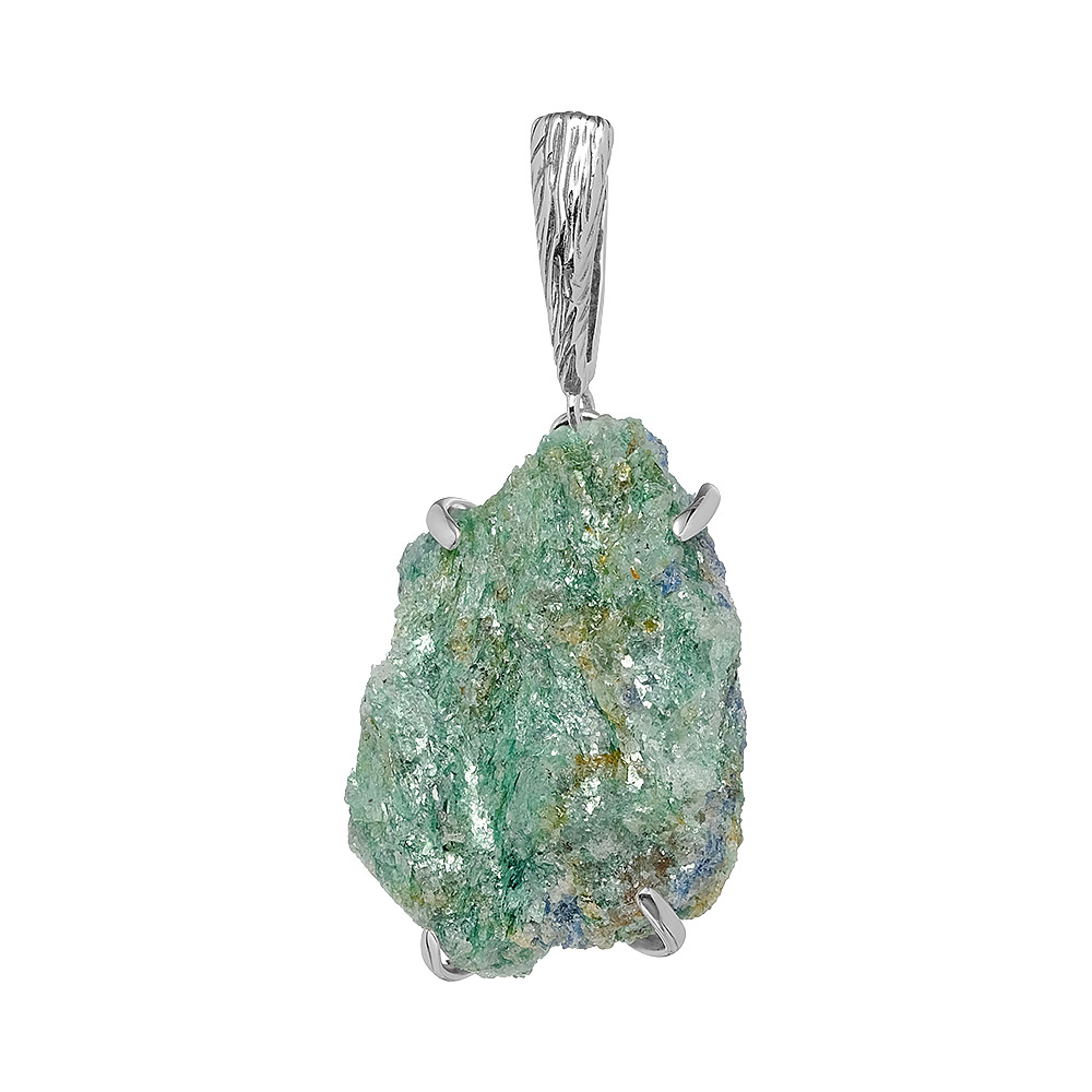 Серебряная подвеска 925 пробы; оксидирование; вставки 1 Фуксит;