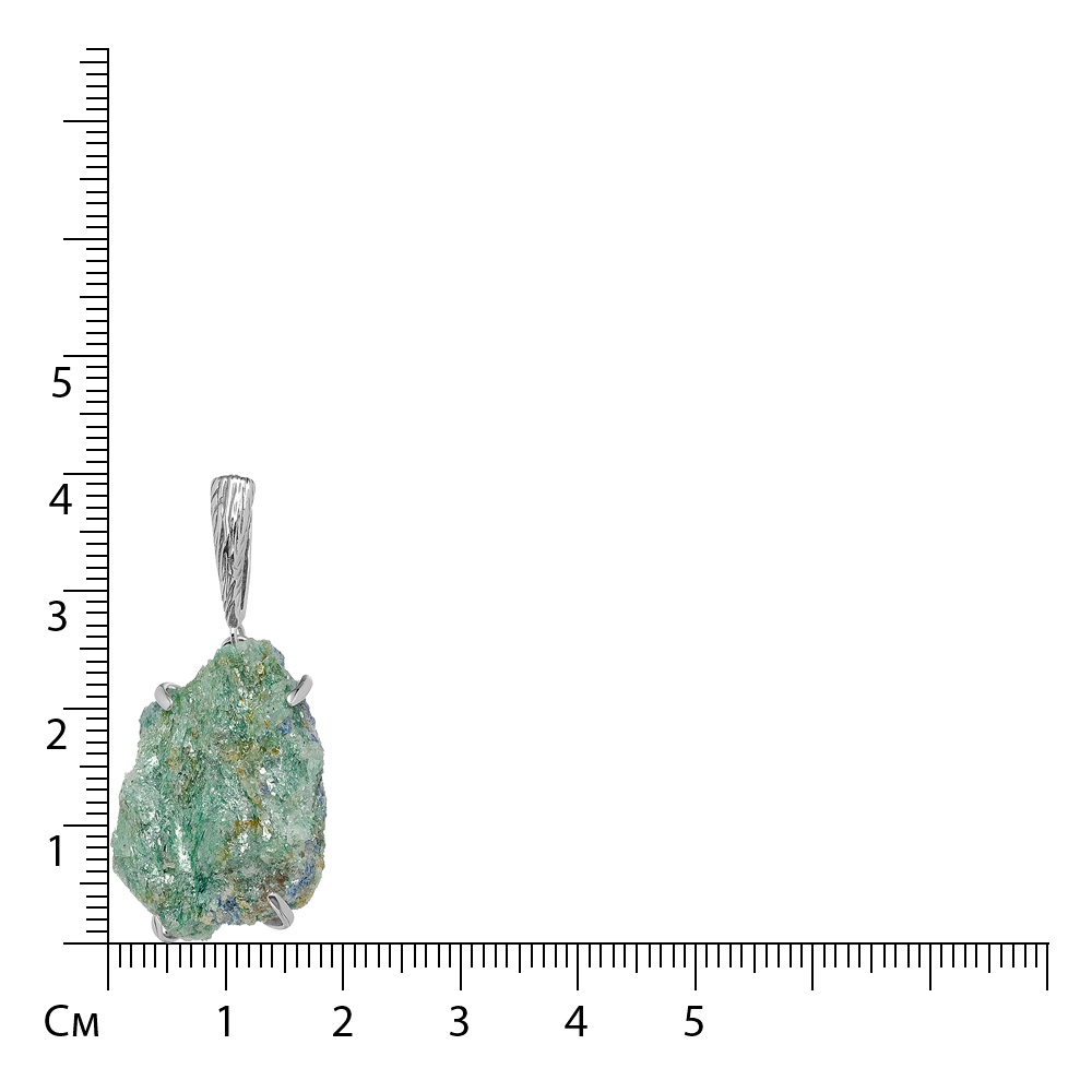 Серебряная подвеска 925 пробы; оксидирование; вставки 1 Фуксит;