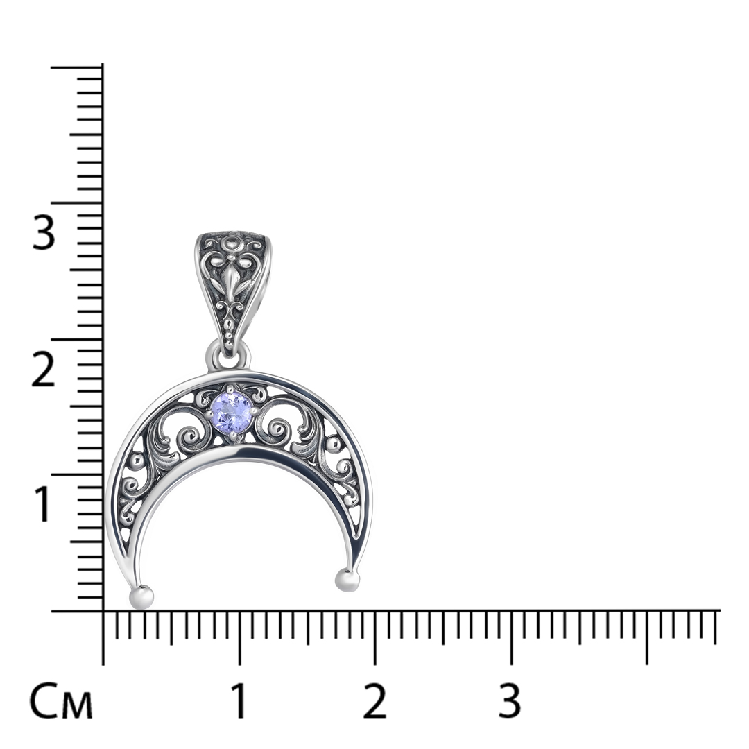 Серебряная подвеска 925 пробы; чернение; вставки 1 Танзанит;
