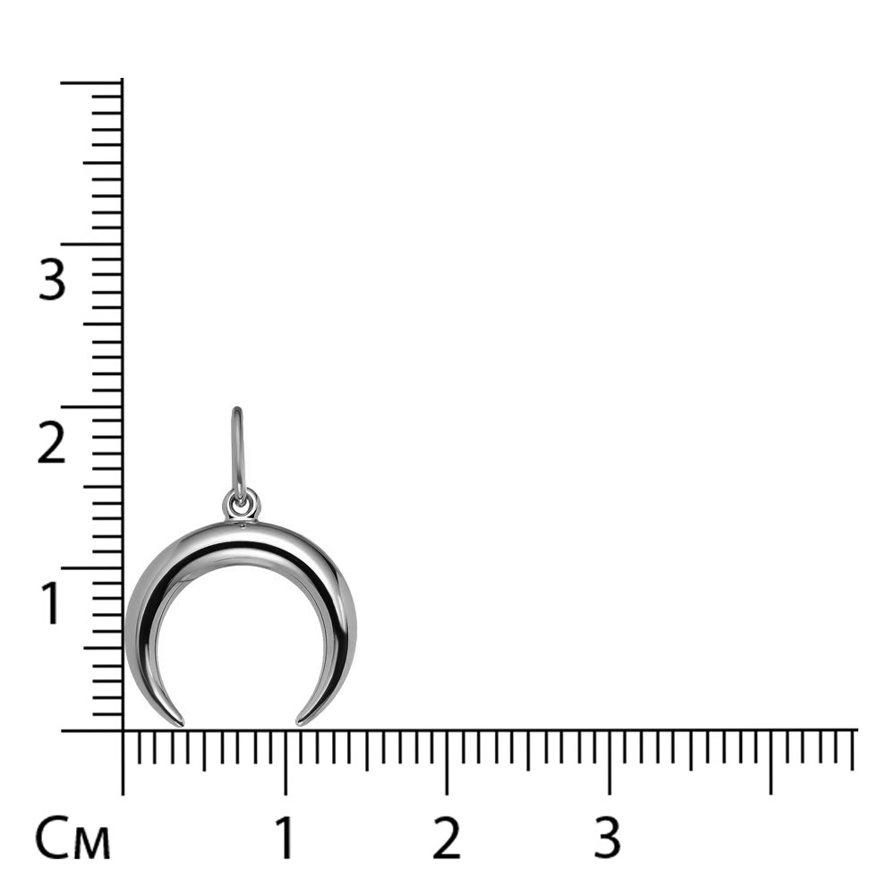 Золотая подвеска 585 пробы; родий; белое золото; "Лунница";