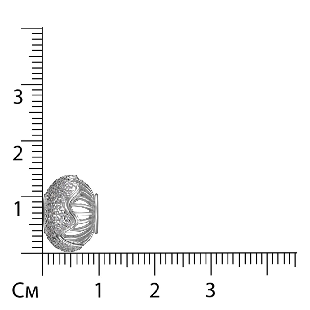 Серебряная подвеска-шарм с кубическим цирконием