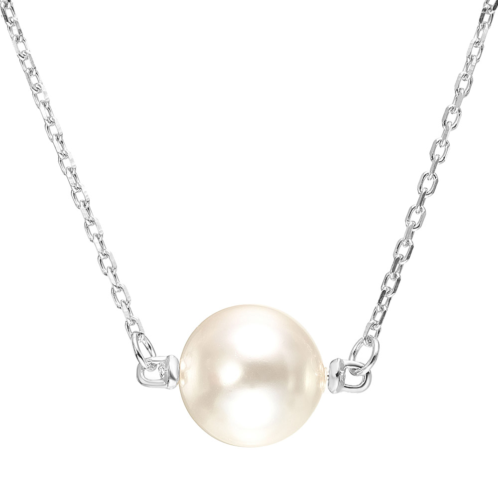 Серебряное колье с жемчугом Swarovski