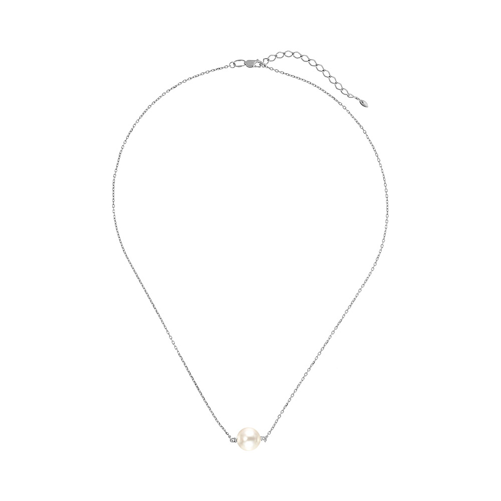 Серебряное колье с жемчугом Swarovski