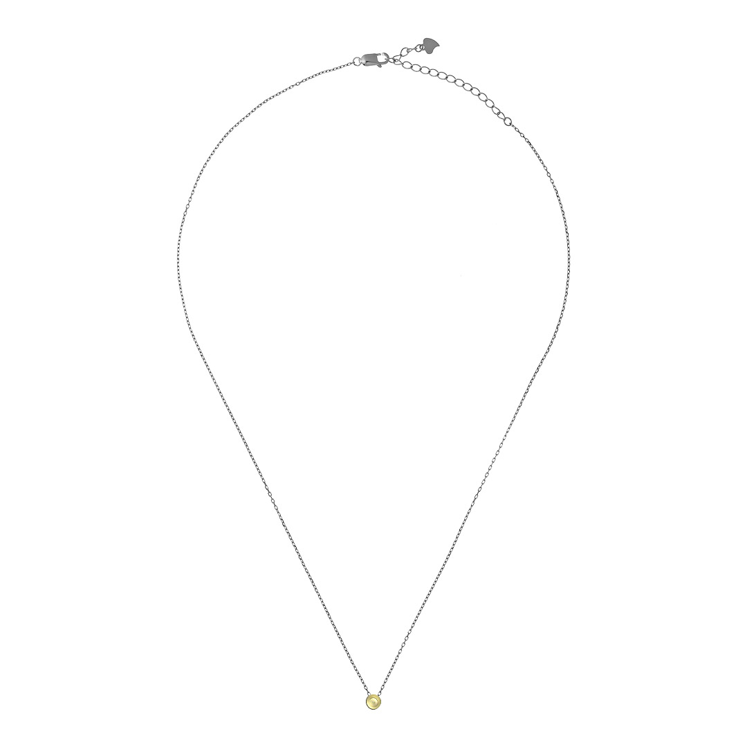Серебряное колье 925 пробы; плетение Якорное; с эл.золочения; вставки 1 Бр.Кр-17 0,045 2/2Б;