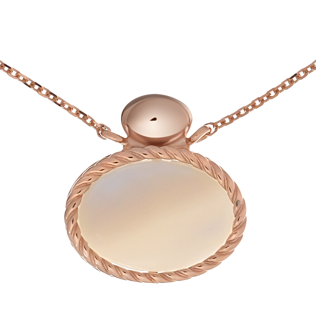 Серебряное колье 925 пробы; плетение Якорное; вставки 1 Перламутр бел.;