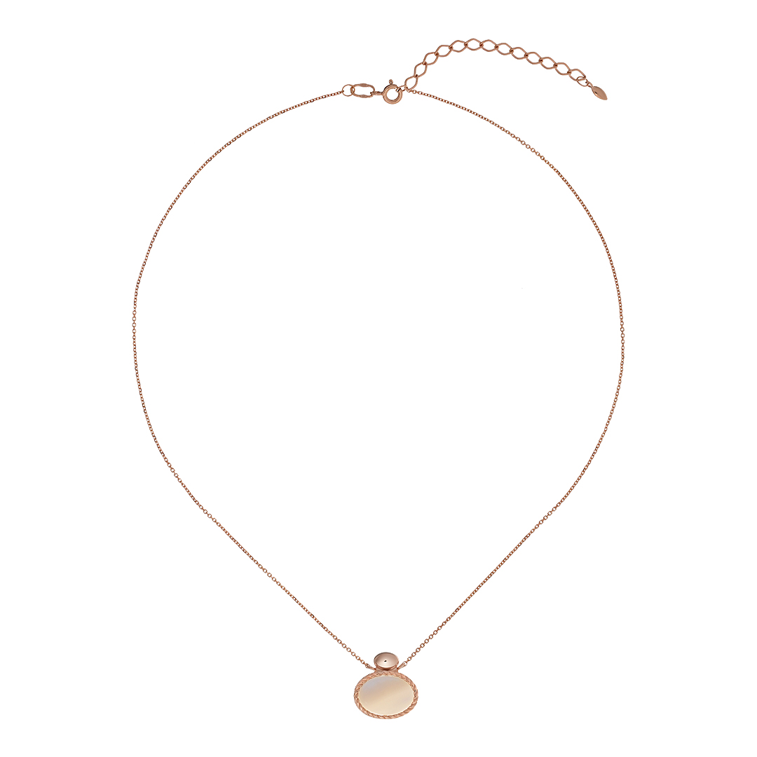 Серебряное колье 925 пробы; плетение Якорное; вставки 1 Перламутр бел.;