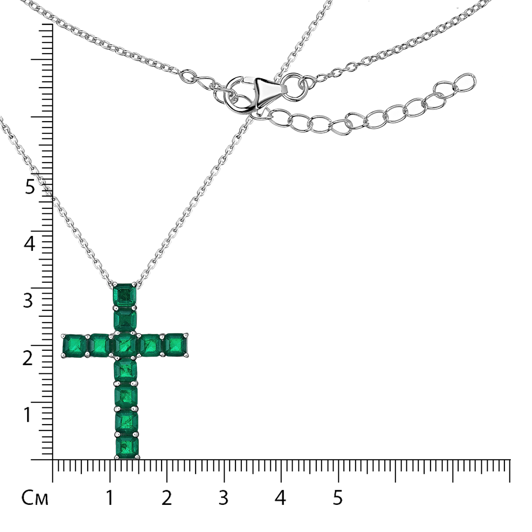 Серебряное колье с кубическим цирконием "Крест"