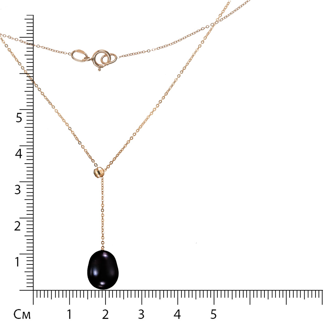 Колье из золота с черным жемчугом