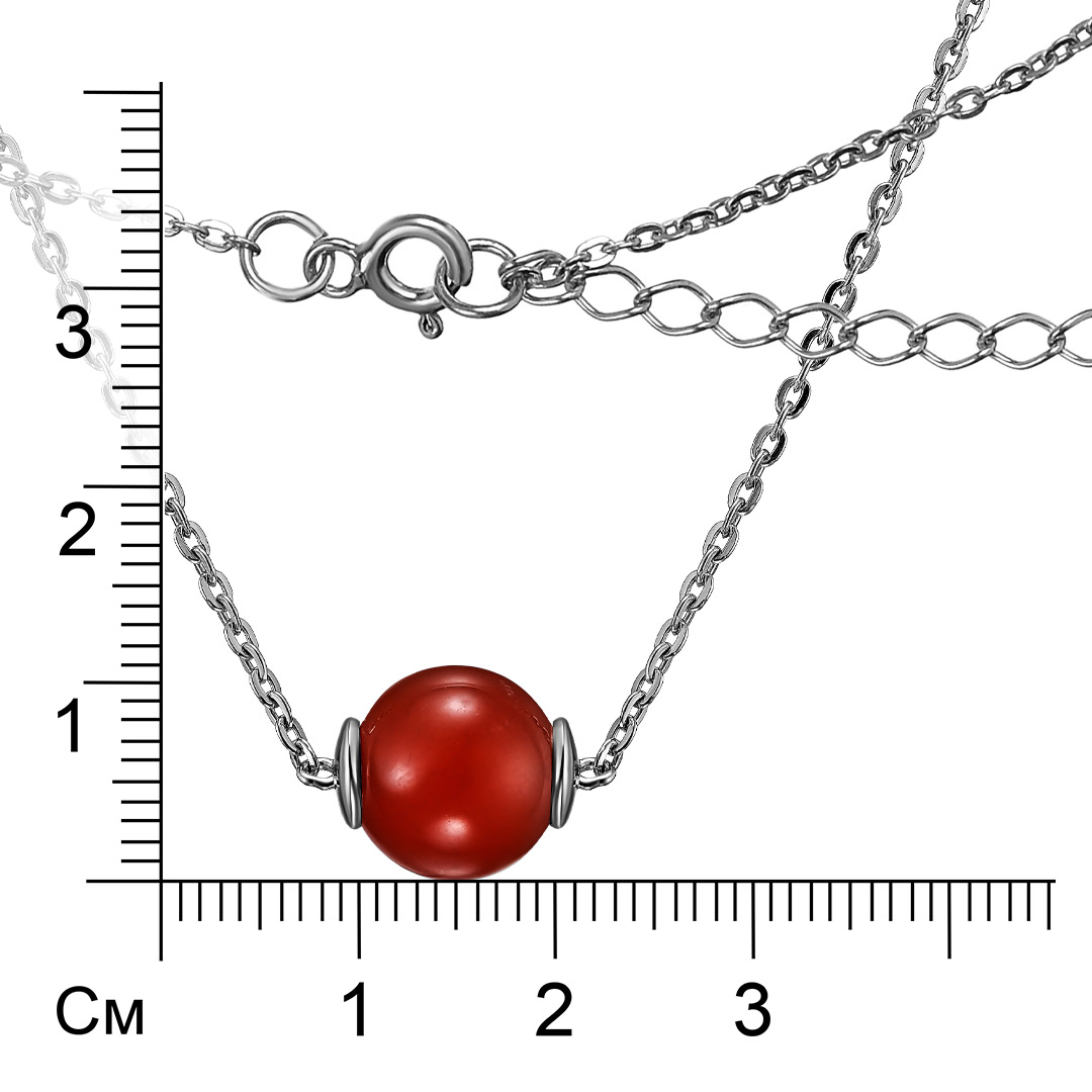 Серебряное колье с сердоликом