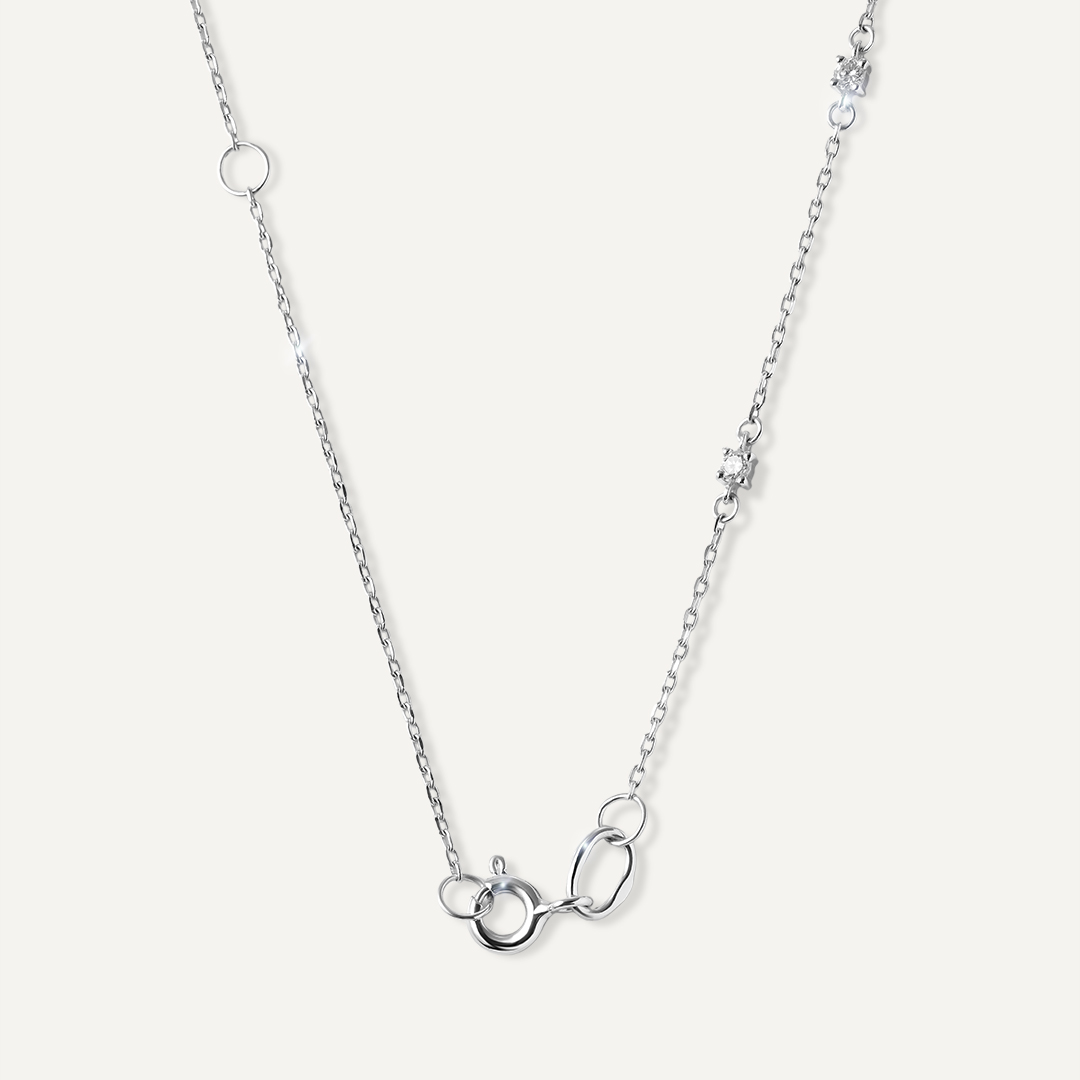 Колье из белого золота с рубином "Сердца"