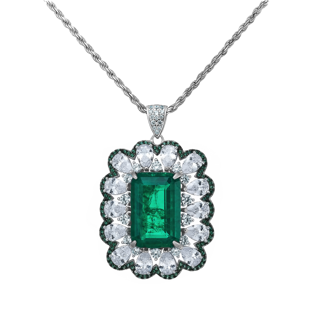 Серебряное колье с фианитами