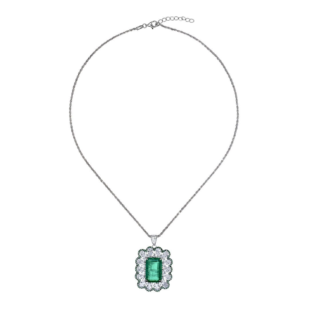 Серебряное колье с фианитами