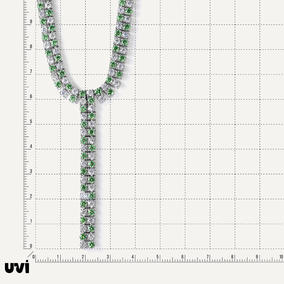 Серебряное колье с муассанитами