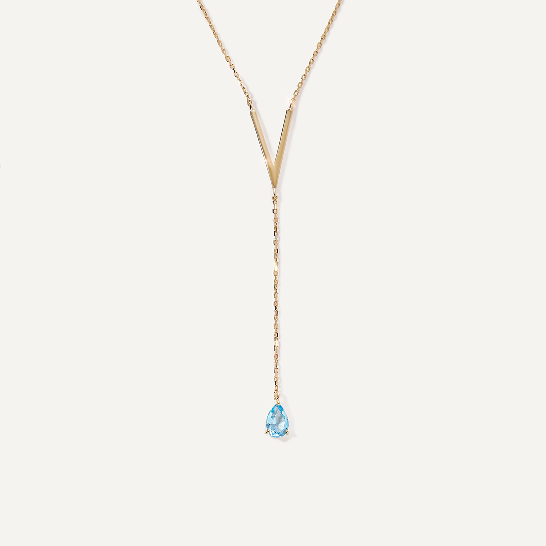 Колье из желтого золота с топазом swiss