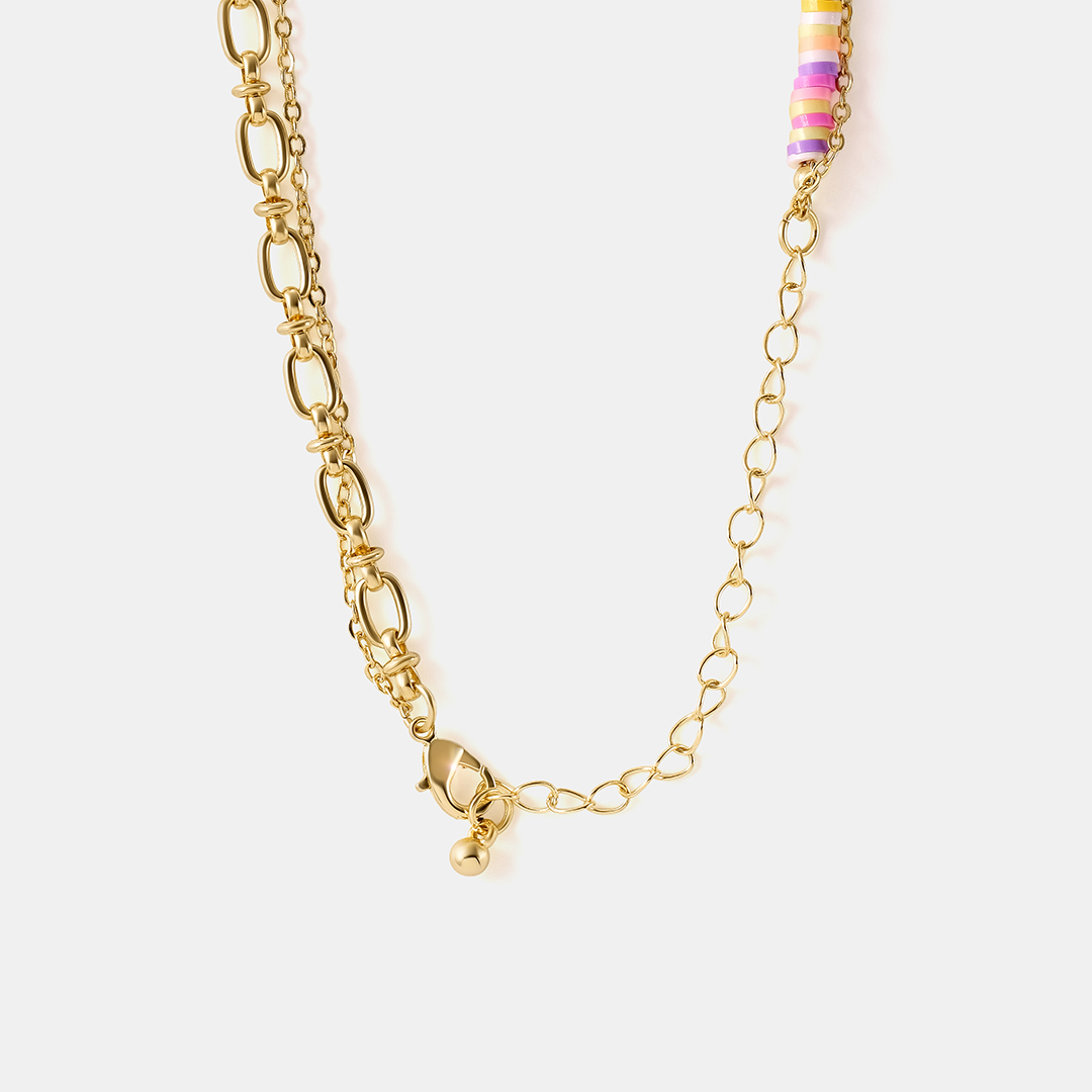 Бижутерное колье с керамикой "Сердце"