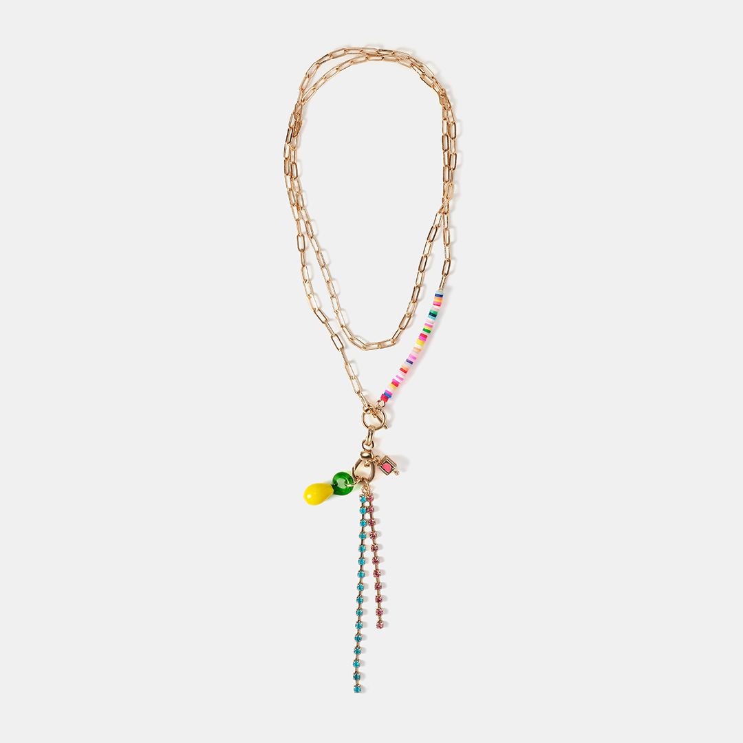 Бижутерное колье с керамикой