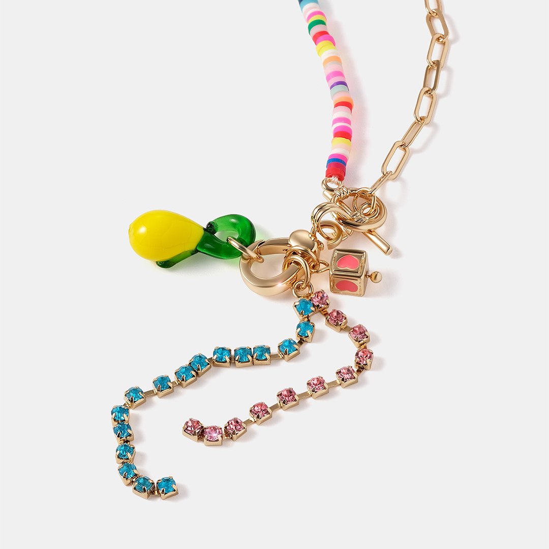 Бижутерное колье с керамикой