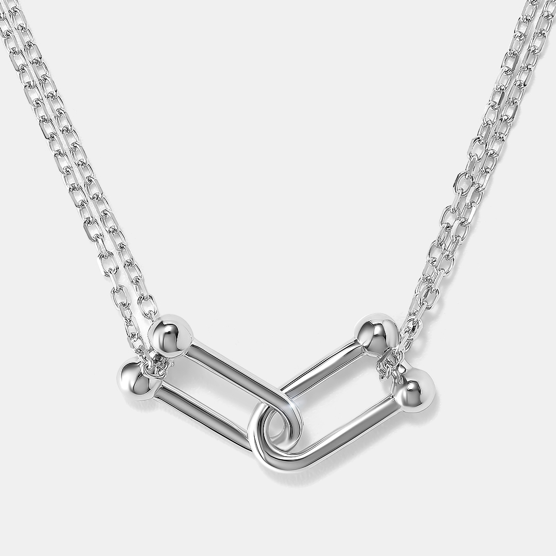 Серебряное колье плетение "Якорное"