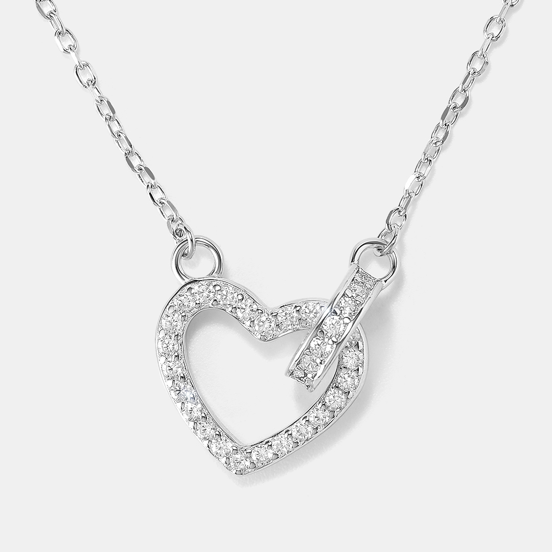Серебряное колье 925 пробы;  плетение Якорное; вставки 40  Куб. Цирконий бесцв. 0,01ct;