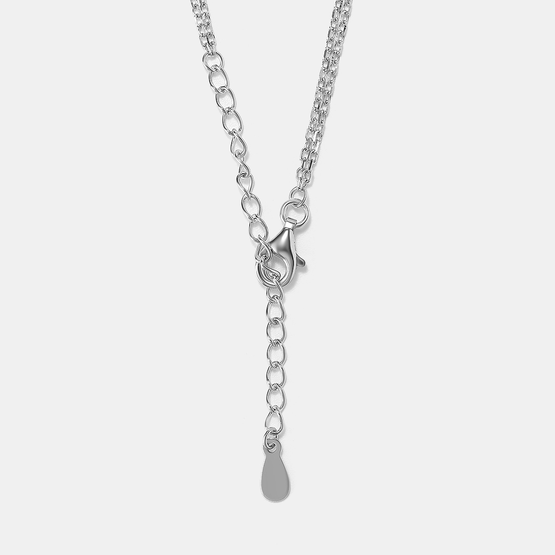Серебряное колье 925 пробы;  плетение Якорное; вставки 40  Куб. Цирконий бесцв. 0,01ct;