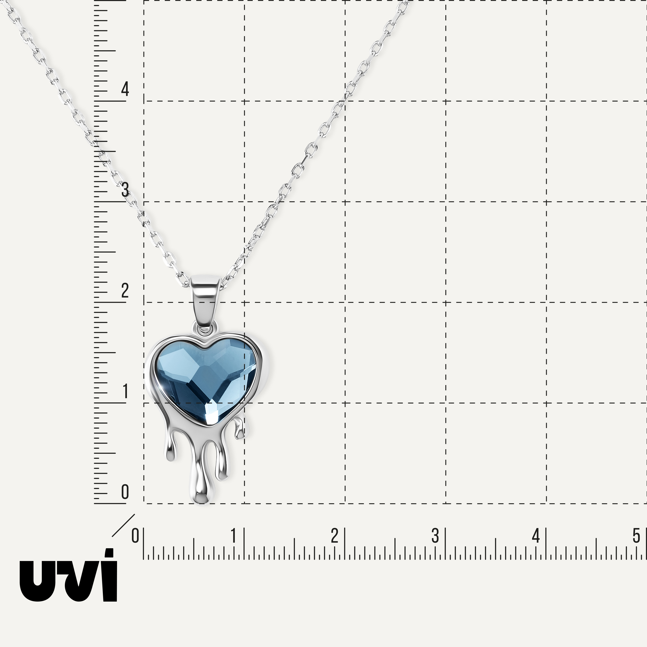 Серебряное колье с кристаллом Сваровски "Сердце"