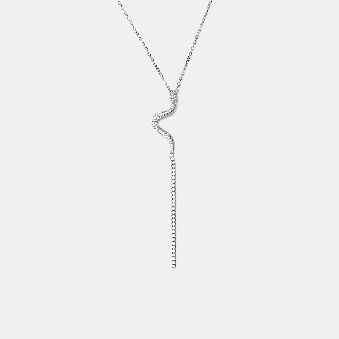Серебряное колье 925 пробы; вставки 95 Куб. Цирконий бесцв. 1,4ct;