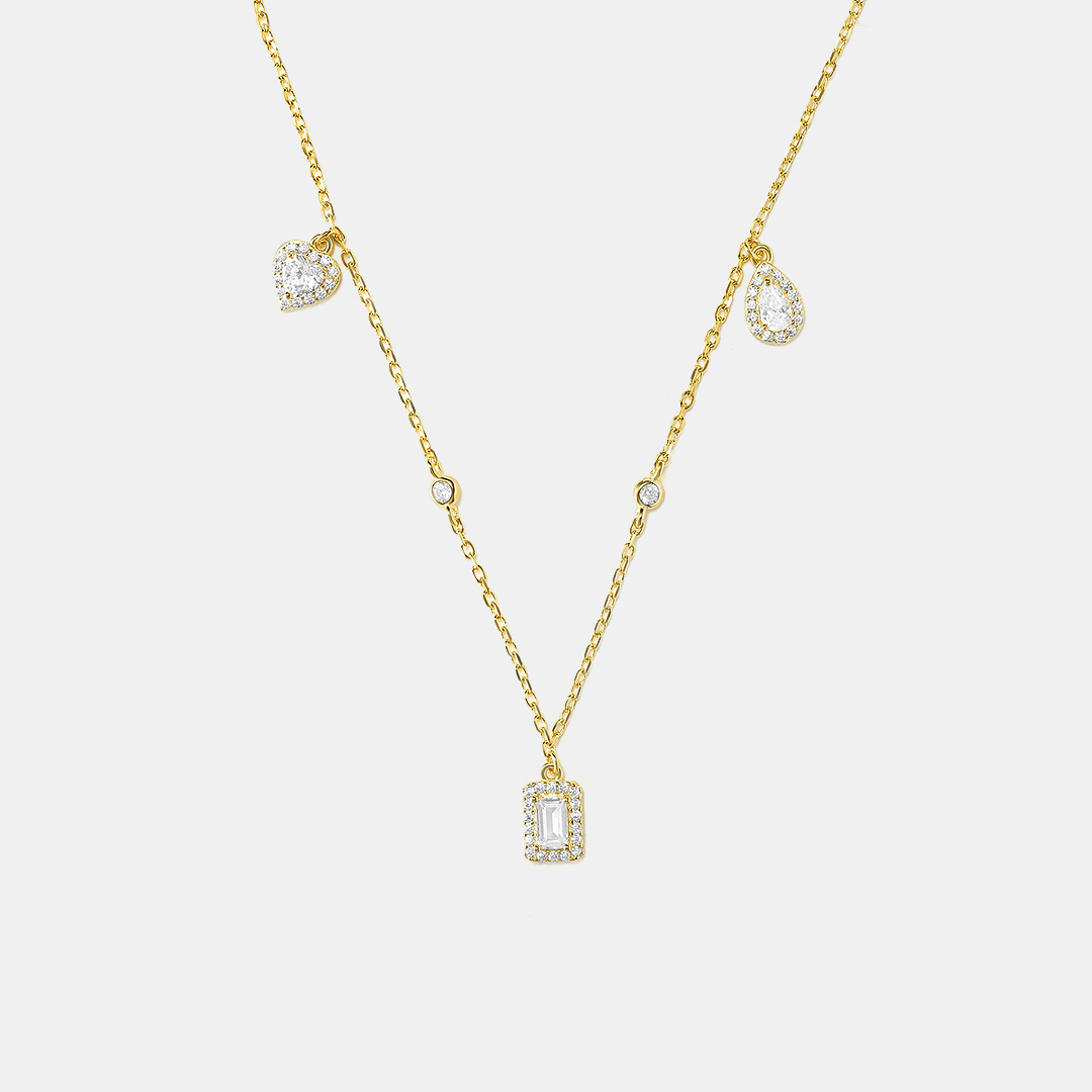 Серебряное колье 925 пробы; вставки 49 Куб. Цирконий бесцв. 1,75ct;