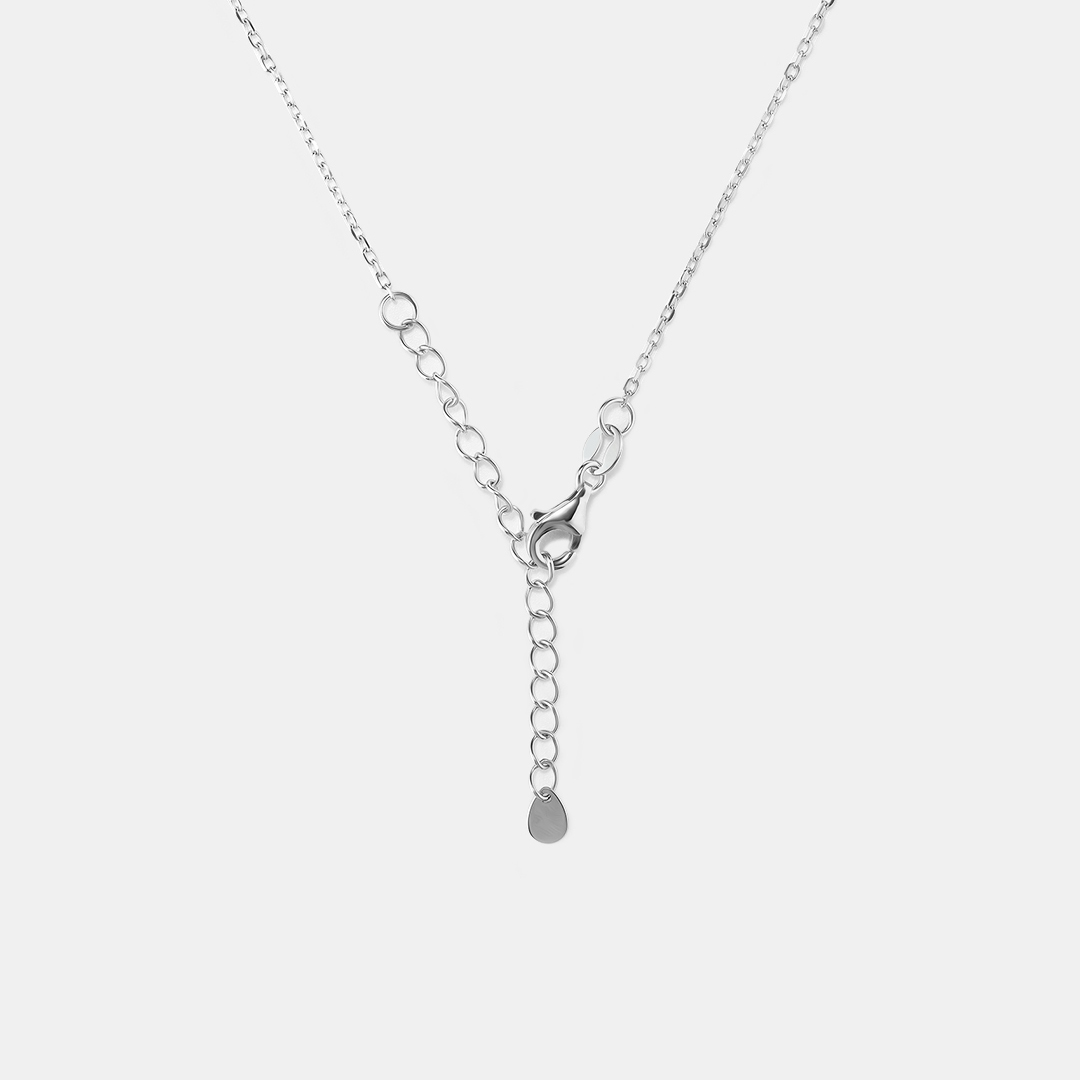 Серебряное колье 925 пробы; вставки 1 Куб.Цирконий бесцв. 0,05ct; 1 Перламутр бел. 2ct;