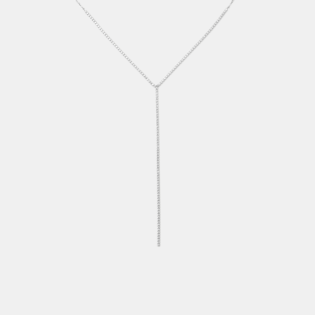 Серебряное колье 925 пробы; вставки 147 Куб. Цирконий бесцв. 9,4ct;