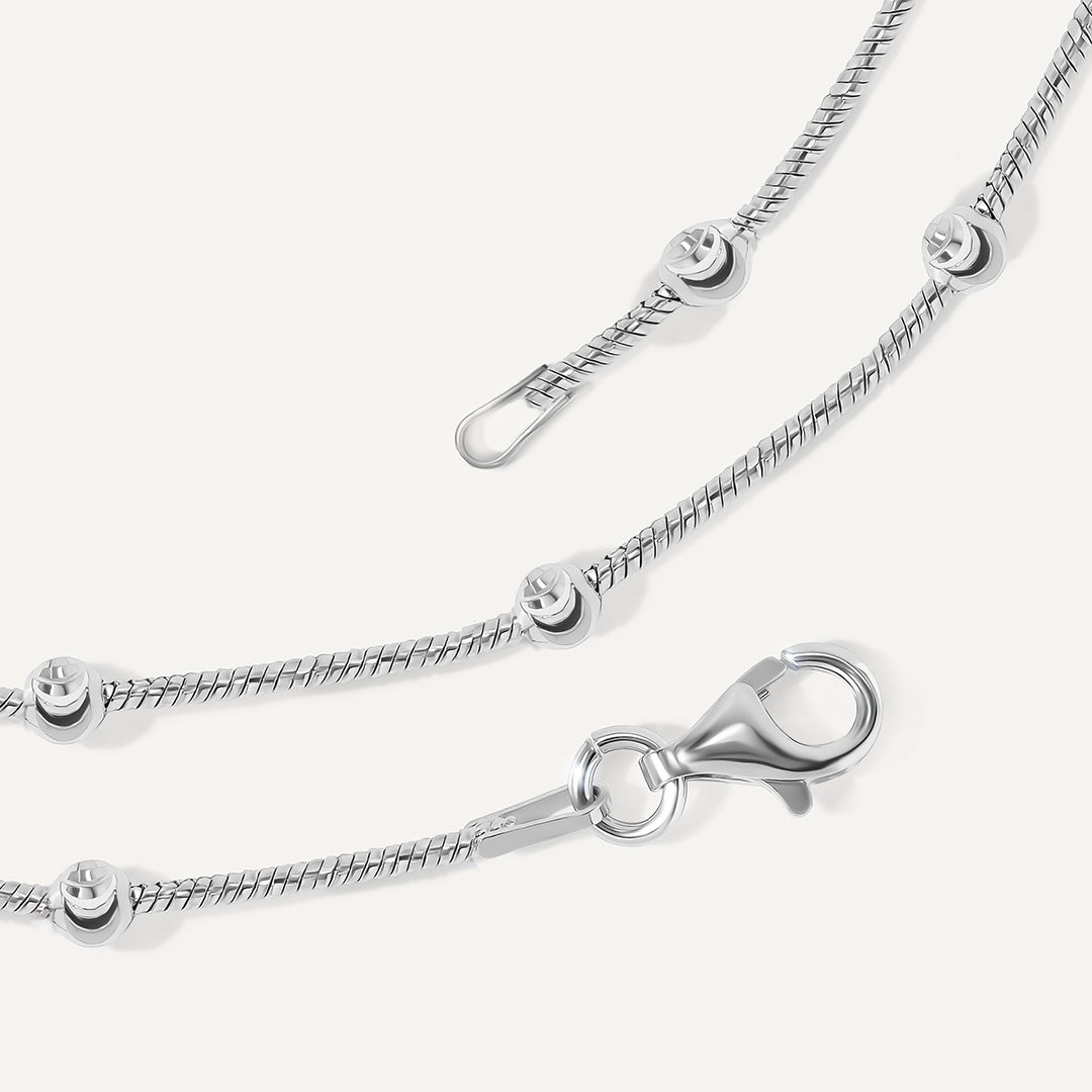 Серебряная цепь плетение "Снейк"