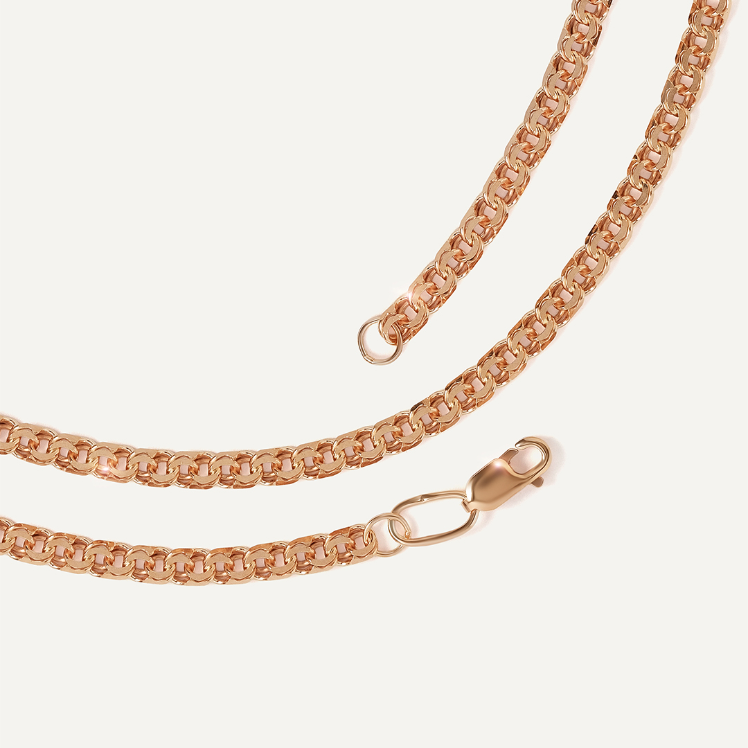 Серебряная цепь плетение "Бисмарк" (Шпрингелевая) ручной работы