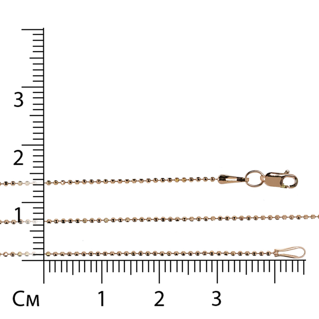 Цепь из красного золота плетение "Перлина"